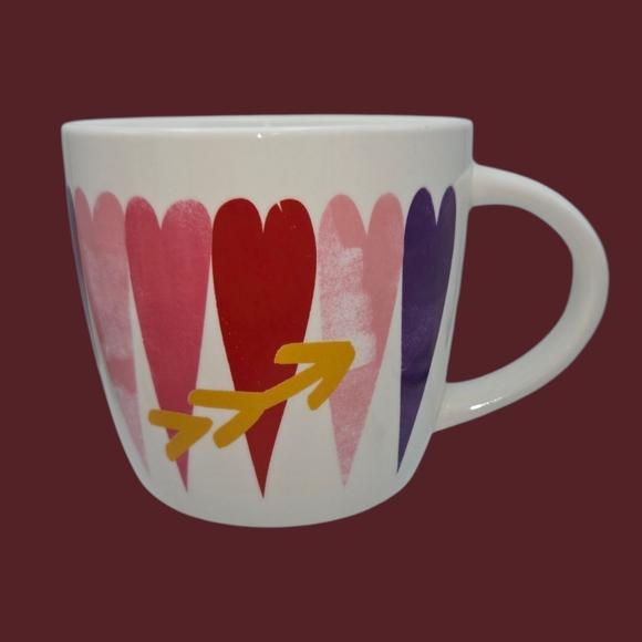 Starbucks Valentines Day Hearts Arrow Coffee Mug Cup Tea Cocoa Mocha Gifts 14 OZ - Picture 1 of 10